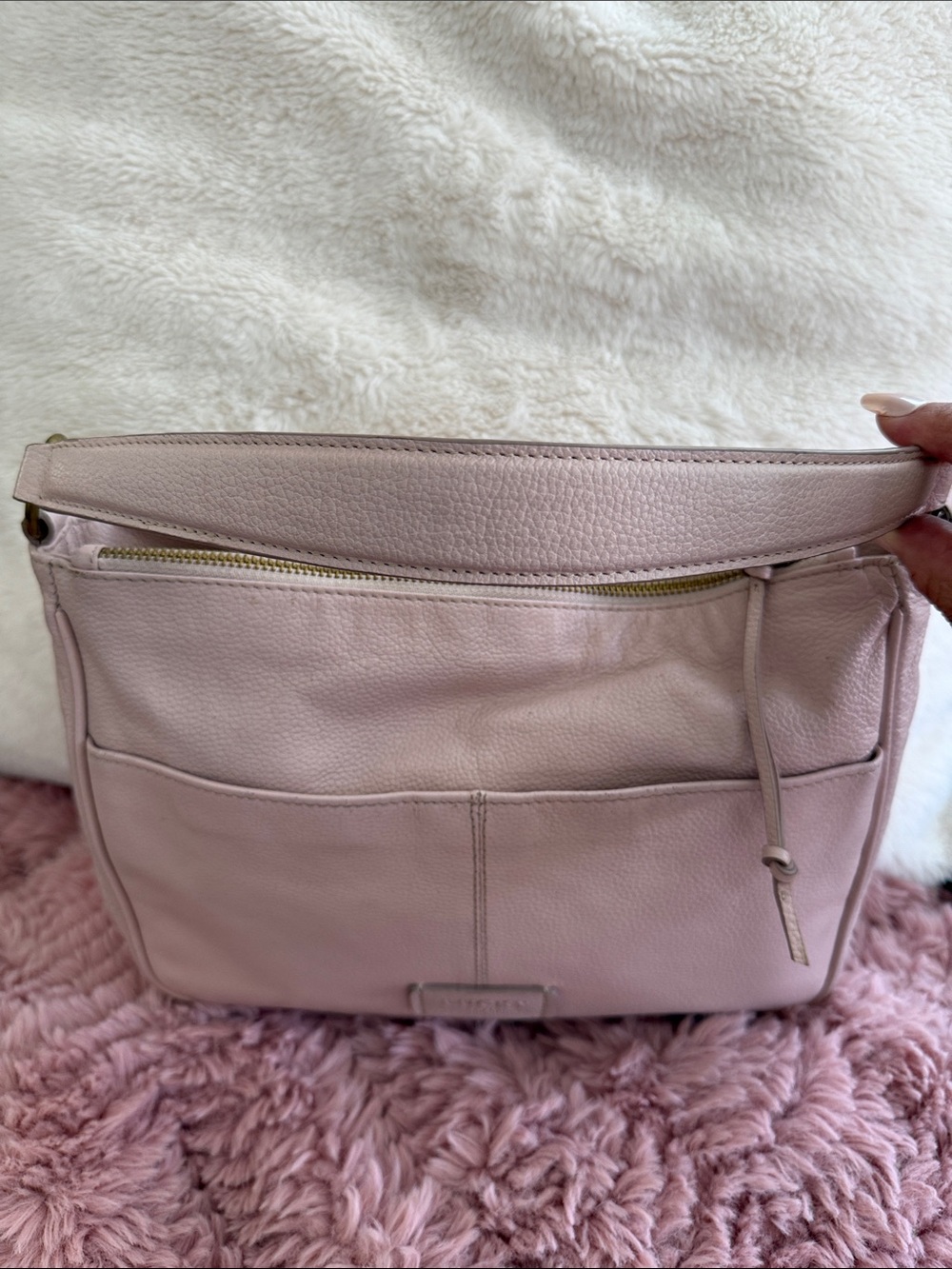 LUCKY BRAND PALE PINK HOBO PURSE - Picture 9 of 13